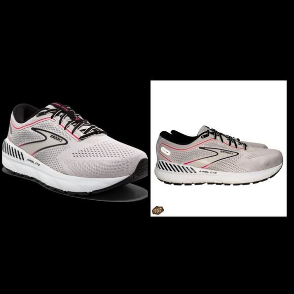 Brooks Ariel GTS 23 Running Shoes Supportive Cushioned White Gray Pink Size 10D - Picture 5 of 16